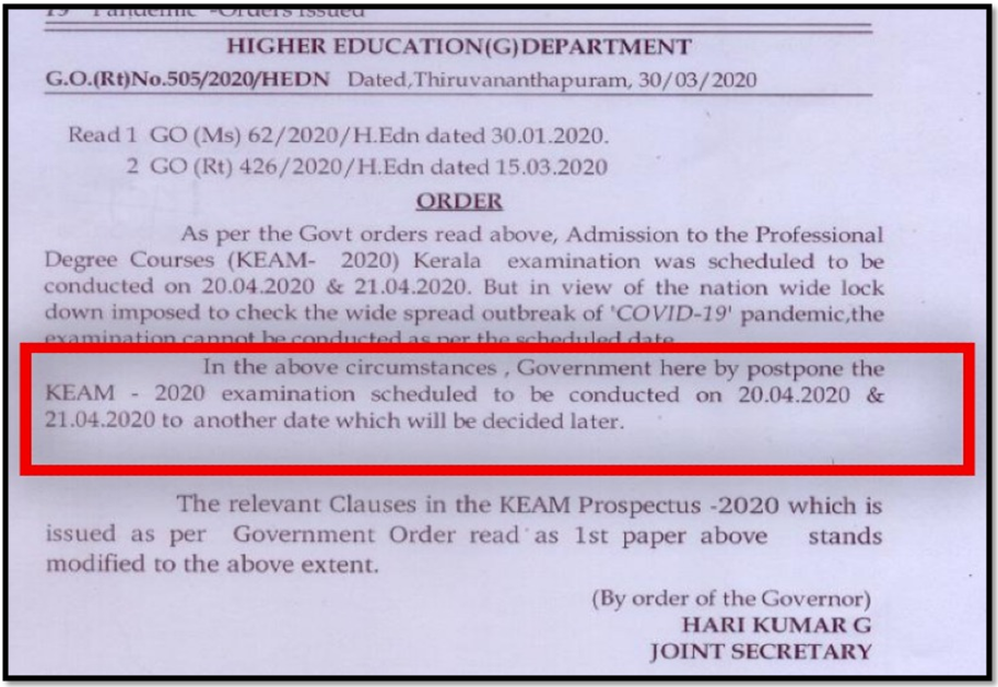 keam 2020 notification