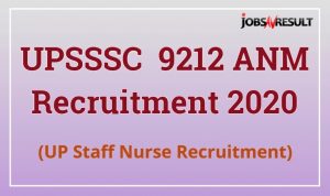 UPSSSC 9212 ANM Recruitment 2020