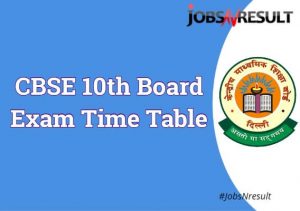 CBSE 10th Board Exam Time Table 2021