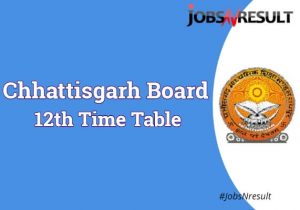 CG Board 12th Time Table