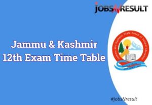 Jammu and Kashmir 12th Exam Time Table