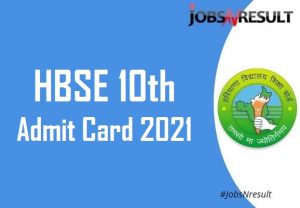 Haryana Board 10th Admit card 2021