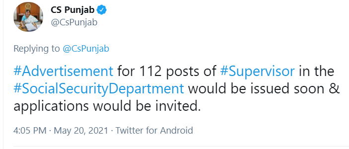 PSSSB supervisor official notification