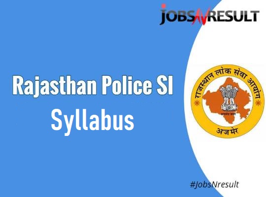 Rajasthan Police SI Syllabus