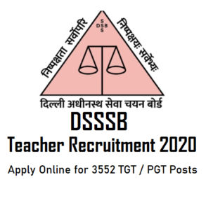 DSSSB teacher Recruitment 2020