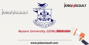 Mysore University Admission 2020